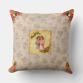 Vintages Retro mit Spitzen und Blume auftragen Kissen