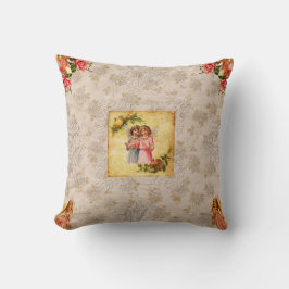 Vintages Retro mit Spitzen und Blume auftragen Kissen