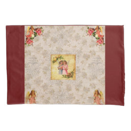 Vintages Retro mit Spitzen und Blume auftragen Kissenbezug