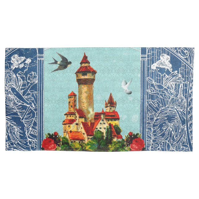 Vintages Retro mit Spitzen und Blume auftragen Kissenbezug (Vorderseite)