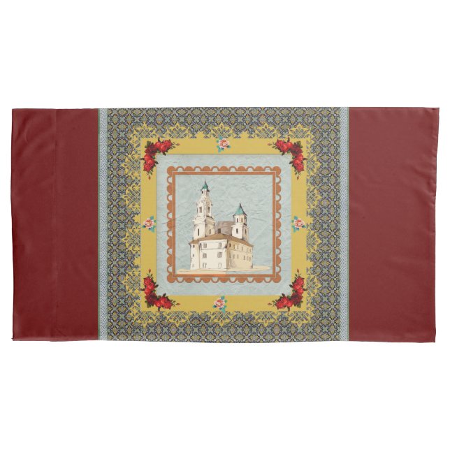 Vintages Retro mit Spitzen und Blume auftragen Kissenbezug (Vorderseite-Links)