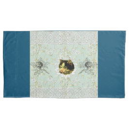 Vintages Retro mit Spitzen und Blume auftragen Kissenbezug