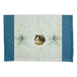 Vintages Retro mit Spitzen und Blume auftragen Kissenbezug