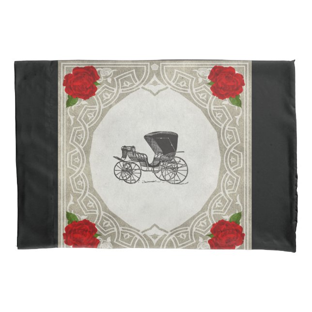 Vintages Retro mit Spitzen und Blume auftragen Kissenbezug (Vorderseite)