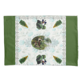 Vintages Retro mit Spitzen und Blume auftragen Kissenbezug