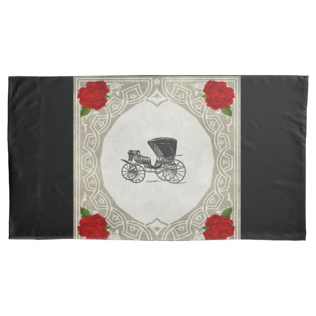 Vintages Retro mit Spitzen und Blume auftragen Kissenbezug (Vorderseite)