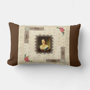 Vintages Retro mit Spitzen und Blume auftragen Lendenkissen