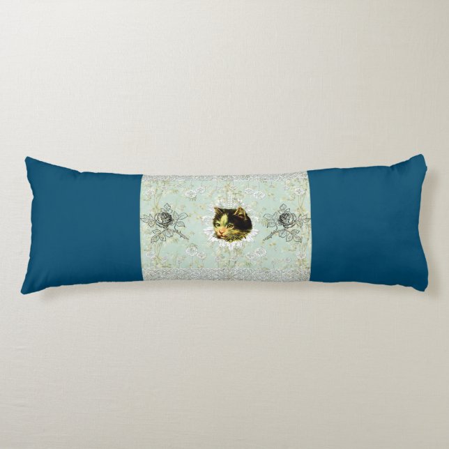 Vintages Retro mit Spitzen und Blume auftragen Seitenschläferkissen (Vorderseite)