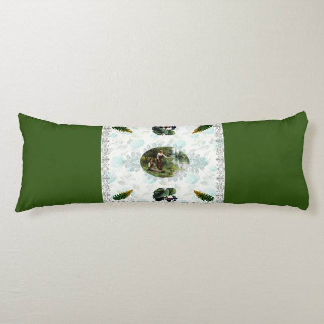 Vintages Retro mit Spitzen und Blume auftragen Seitenschläferkissen (Vorderseite)