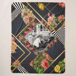 Vintages Retro mit Spitzen und Blume auftragen Sherpadecke
