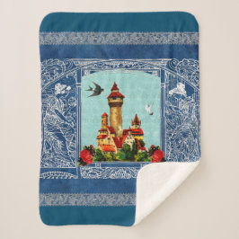 Vintages Retro mit Spitzen und Blume auftragen Sherpadecke