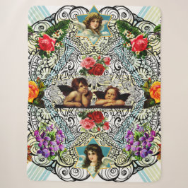 Vintages Retro mit Spitzen und Blume auftragen Sherpadecke