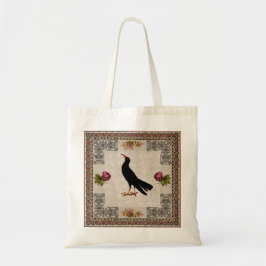 Vintages Retro mit Spitzen und Blume auftragen Tragetasche