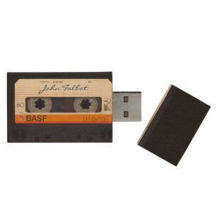 Vintages Retro-modisches 80er-Audioband Holz USB Stick