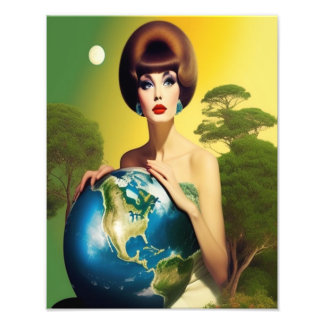 Vintages Retro Mother Earth Poster. Fotodruck