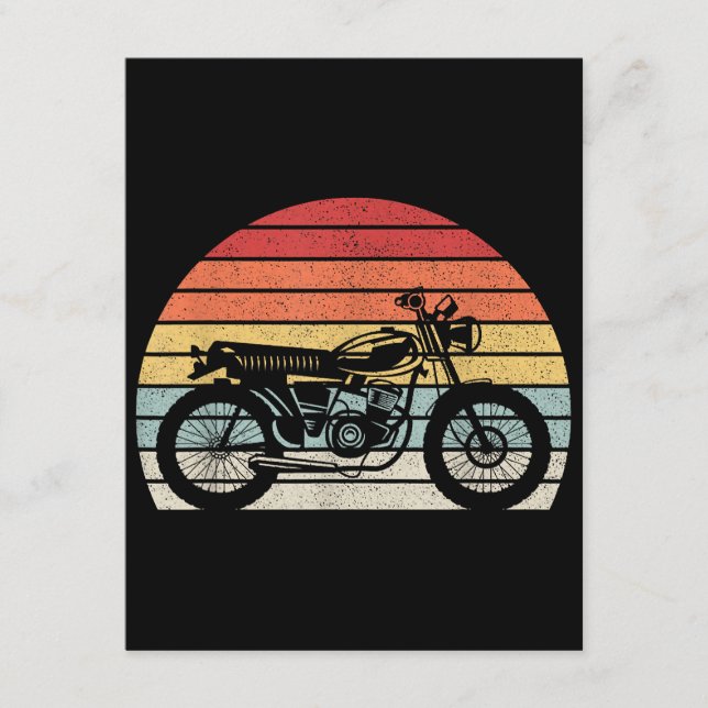 Vintages Retro-Motorrad Begleitkarte (Vorderseite)