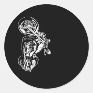 Vintages Retro-Motorrad für Motorradfahrer Runder Aufkleber