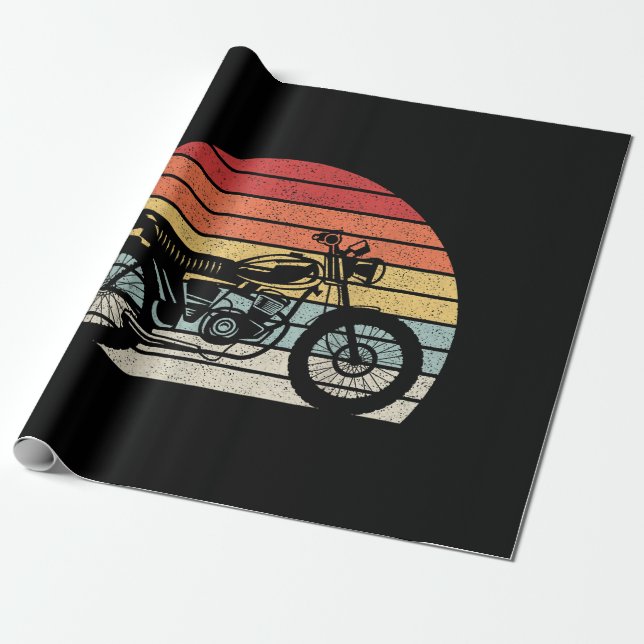 Vintages Retro-Motorrad Geschenkpapier (Ungerollt)