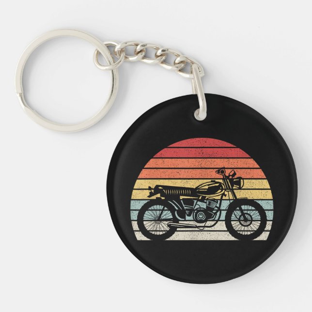 Vintages Retro-Motorrad Schlüsselanhänger (Vorderseite)