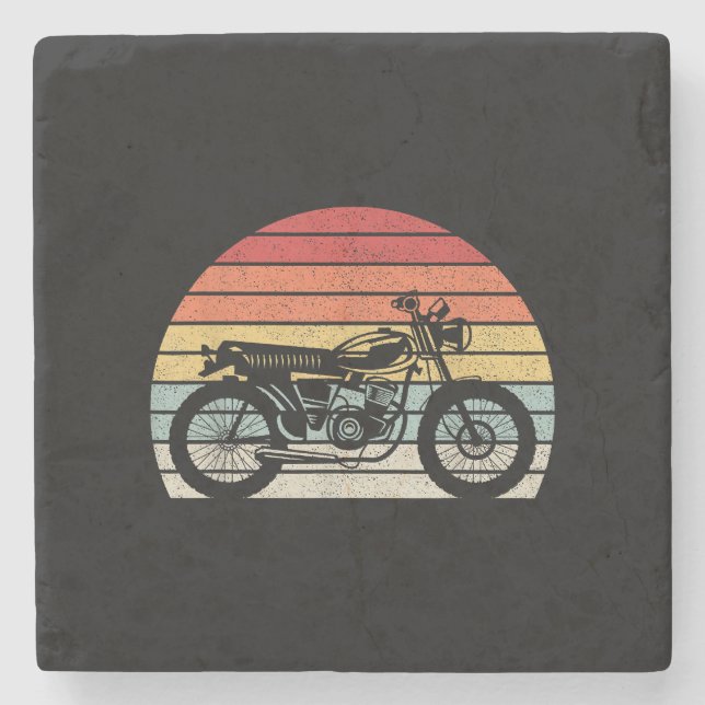 Vintages Retro-Motorrad Steinuntersetzer (Vorderseite)
