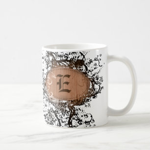 Vintages Retro-Muster Monogramm E Tasse