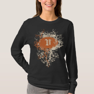 Vintages Retro-Muster Monogramm V T-Shirt