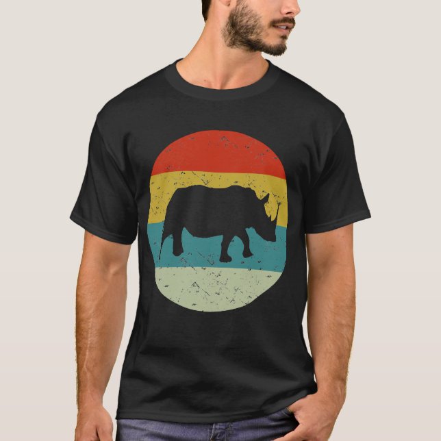 Vintages Retro-Nashorn T-Shirt (Vorderseite)