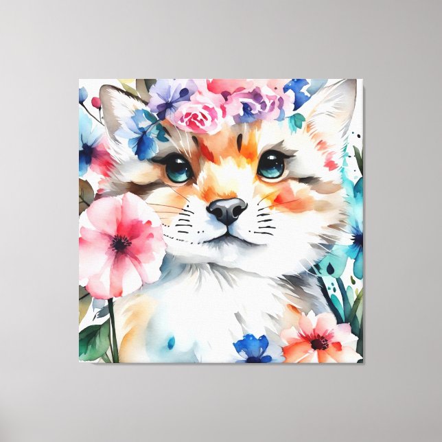 Vintages Retro-niedliches Design für Kinder Leinwanddruck (Vorderseite)