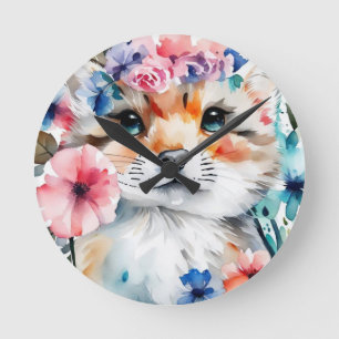 Vintages Retro-niedliches Design für Kinder Runde Wanduhr