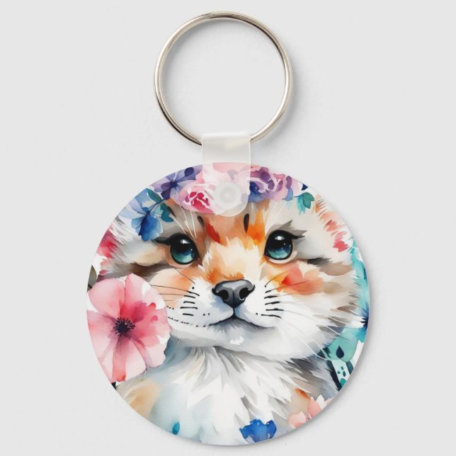 Vintages Retro-niedliches Design für Kinder Schlüsselanhänger (Vorderseite)