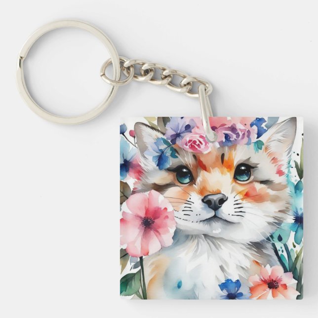 Vintages Retro-niedliches Design für Kinder Schlüsselanhänger (Vorderseite)