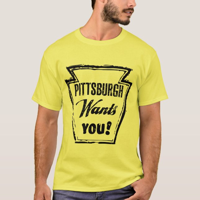 Vintages Retro Pittsburgh will Sie PunkShirt T-Shirt (Vorderseite)