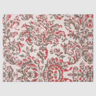 Vintages Retro Red Taupe Cream Mitte Jahrhundert M Seidenpapier