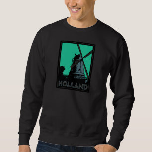Vintages retro Reiseplakat des Holland-Kunst-Dekos Sweatshirt