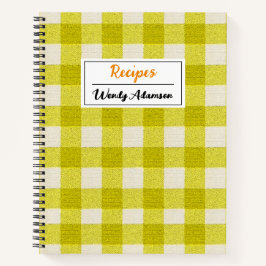 Vintages Retro Rezept Buch. | Yellow Gingham Karie Notizbuch