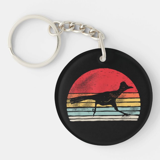 Vintages Retro Roadrunner Tiergeschenk Schlüsselanhänger (Vorderseite)