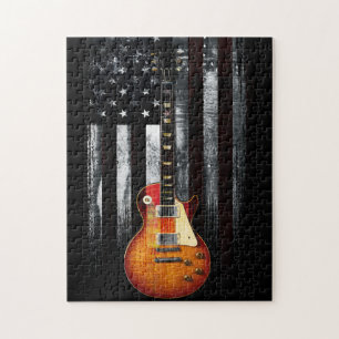 Vintages Retro Rock American Flag Puzzle