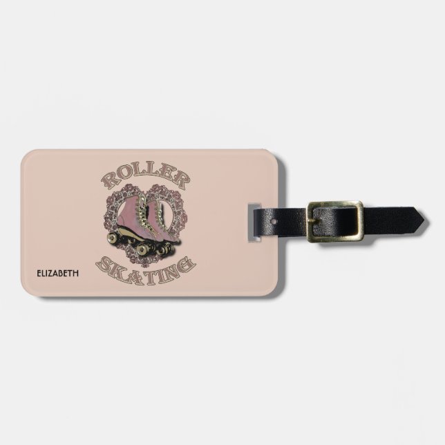 Vintages Retro Rollen-Skaten-Liebe-Skater-Geschenk Gepäckanhänger (Vorderseite horizontal)
