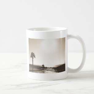 Vintages Retro san clemente pier california sepia Tasse