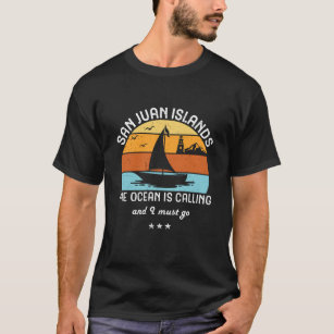 Vintages Retro San Juan Islands Segeln T-Shirt