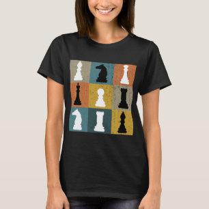 Vintages Retro Schachbrett Art Schach Spielen Pi T-Shirt