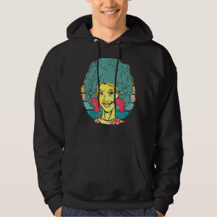 Vintages Retro-Schwarzes Mädchen mit lockerer Haar Hoodie