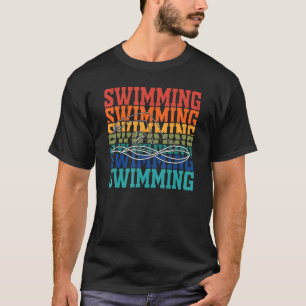 Vintages Retro Schwimmen Schwimmern T-Shirt