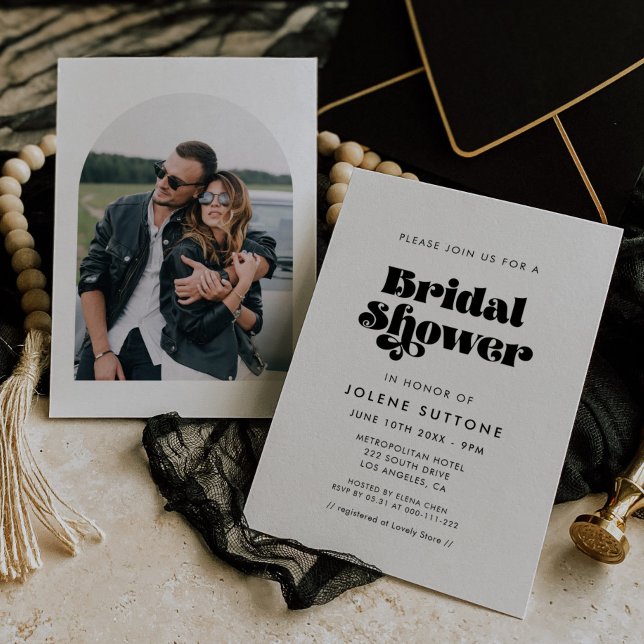 Vintages Retro-Script-Brautparty Einladung (Von Creator hochgeladen)