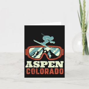 Vintages Retro Skifahren Snowboarden Aspen Colorad Karte