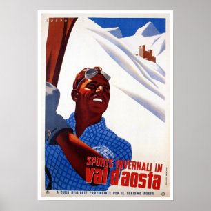 Vintages Retro-Skigebiet Italien Poster