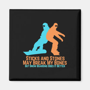 Vintages Retro-Snowboarden-Geschenk für Snowboarde Magnet