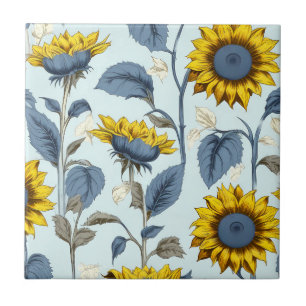 Vintages Retro-Sonnenblumenmuster Fliese