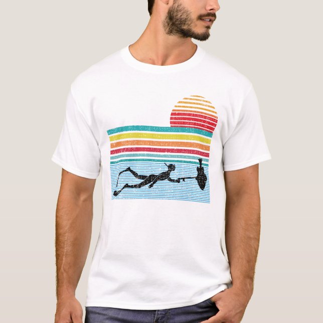 Vintages Retro Spearfishing T-Shirt (Vorderseite)