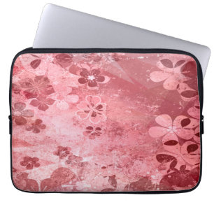 Vintages Retro-Stall-Rot-Blumenmuster Laptopschutzhülle